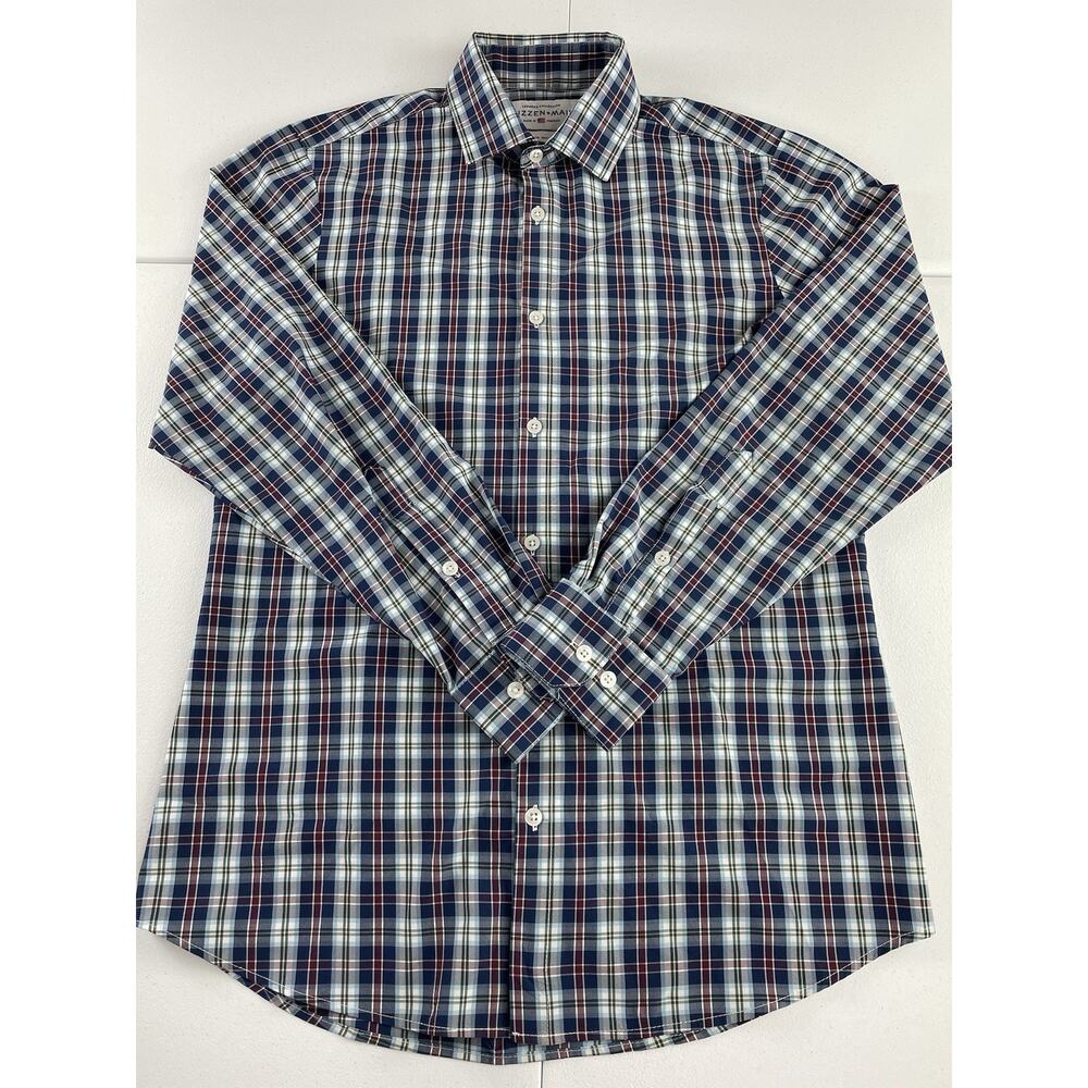 Mizzen + Main Shirt Mens Medium Trim Fit Performance Stretch Button Up Leeward